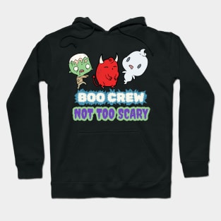 Retro Vintage Halloween. The Little Boo Crew. Not Too Scary Style Hoodie